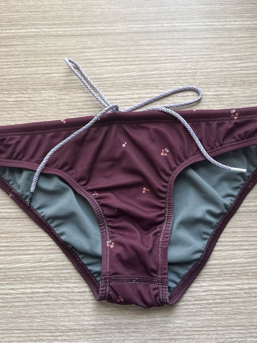Jolyn Clothing Burgundy Floral Drawstring Swim Bottom